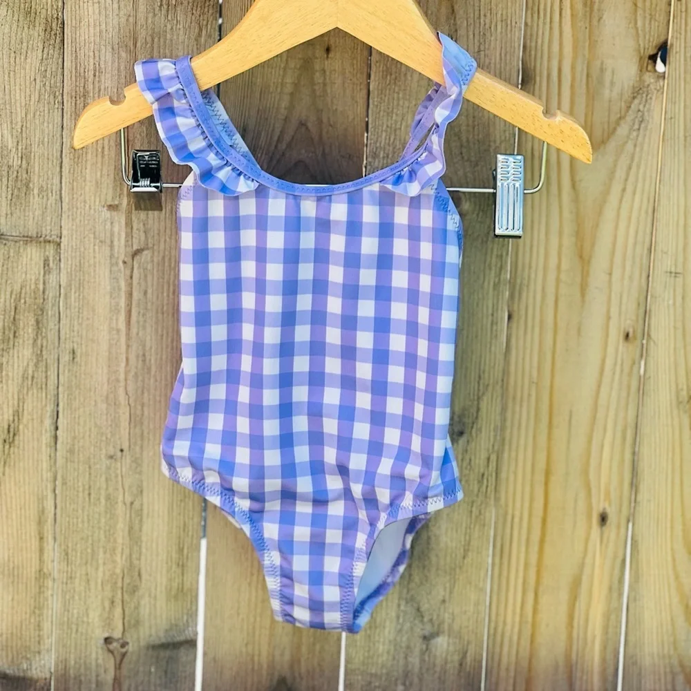 Zara Baby Girl Gingham Print One Piece Swimsuit